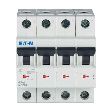Automatsikring (MCB) Z-karakteristik 6Amp 4-Pol 15kA 4-moduler UL1077 FAZ-Z6/4 - 1
