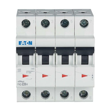 Automatsikring (MCB) Z-karakteristik 20Amp 4-Pol 15kA 4-moduler UL1077 FAZ-Z20/4 - 1