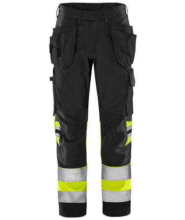 Green håndværkerbukser kl.1 2640 Hi-Vis GPL gul/sort str C152 - 1