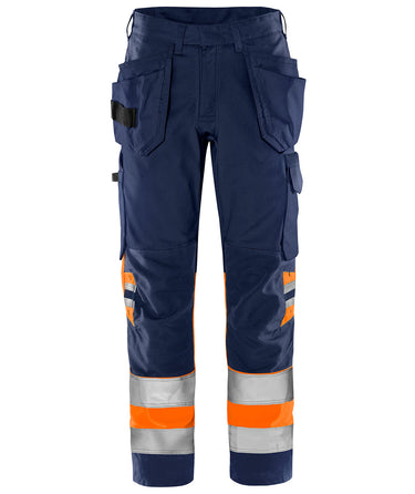 Green håndværkerbukser kl.1 2640 Hi-Vis GPL orange/marine str C64 - 1