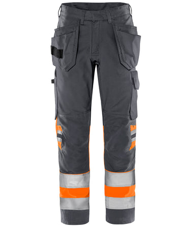 Green håndværkerbukser kl.1 2640 Hi-Vis GPL orange/grå str C46 - 1