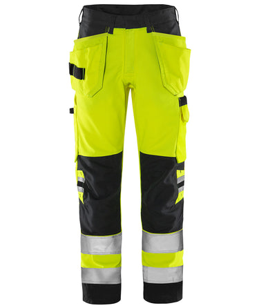 Green håndværkerbukser kl.2 2641 Hi-Vis GPL gul/sort str C156 - 1