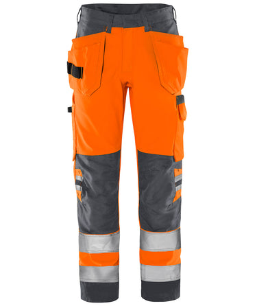 Green håndværkerbukser kl.2 2641 Hi-Vis GPL orange/grå str C70 - 1