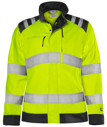 Green jakke kl.3 dame 4067 Hi-Vis GPLU gul/sort str XL - 1