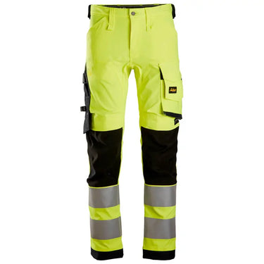 Snickers High-Vis stretch buks 6343 klasse 2 gul/sort str. 54 - 1