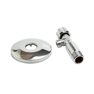 Unite stopventil 1/2" x 3/8" med 77 mm roset lang version - 1
