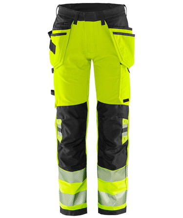 Green stretch overalls kl.2 Hi-Vis gul/sort str C52 - 1
