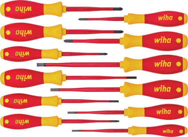 Wiha skruetrækkersæt SoftFinish electric slimFix VDE 1000V LK - PH - PZ - SL/PZ - Torx m/12 dele - 1