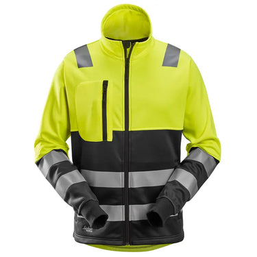 Snickers HiViz Trøje med lynlås klasse 2 gul/sort str 2XL - 1