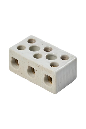 Kronemuffe porcelæn 16 mm2 3 polet med hul - 1
