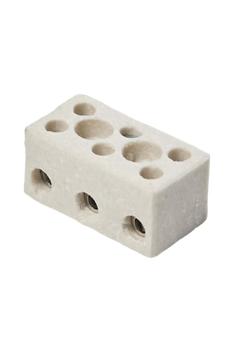 Kronemuffe porcelæn 6 mm2 (massiv) 3 polet med hul - 1