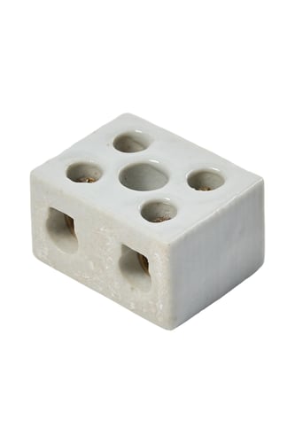 Kronemuffe porcelæn 16 mm2 2 polet med hul - 1