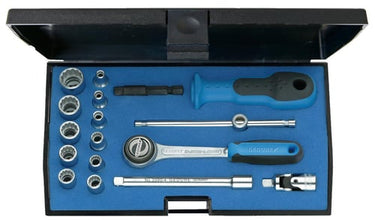 Gedore D 20 EMU-3 Topnøglesæt 1/4" 4-13mm 17 stykker - 1