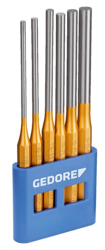 Gedore 119 L Punch sæt lang form 6 dele i pvc-holder - 1