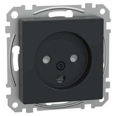 Merten System M stikkontakt 2-polet med DK-jord 16A mat sort Ocean Plastic - 1