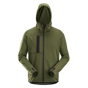 Snickers AllroundWork Fleece m/lynlås 8058 Hættetrøje khaki grøn str M - 1