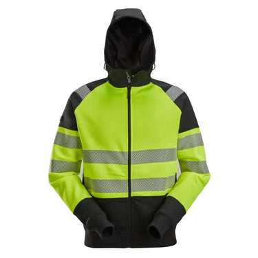 Snickers Hi-Vis hættetrøje lang lynlås kl. 2 str M gul/sort - 1