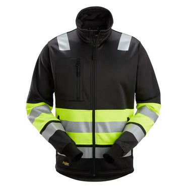 Snickers Hi-Vis sweatjakke lang lynlås kl. 1 str 2XL sort/gul - 1