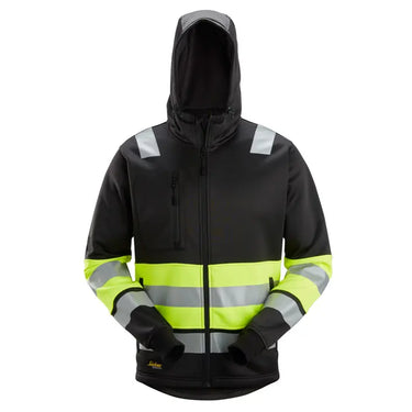 Snickers Hi-Vis hættetrøje lang lynlås kl. 1 str 3XL sort/gul - 1