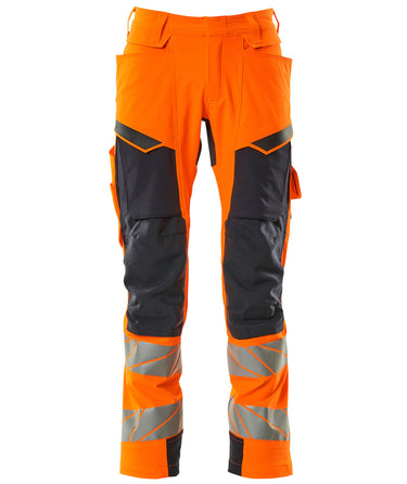 Mascot Bukser med knælommer 19279 Hi-Vis orange/mørk marine str 90C58 - 1