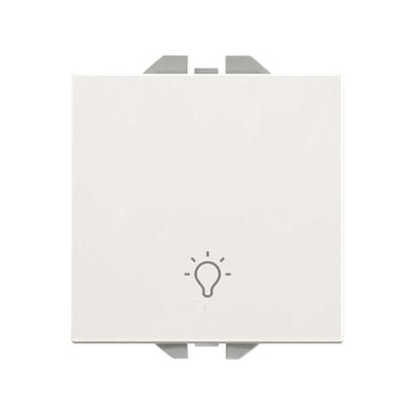 Simon 270 trykkontakt med lys symbol 10A - 230V mat hvid - 1