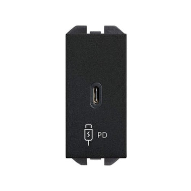 Simon 270 smal USB C lader 20W mat sort - 1