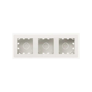 Simon 270 udvendig underlag 3 modul med montageram mat hvid - 1