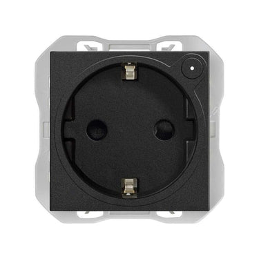 Simon 270 IO Schuko stikkontakt mat sort - 1