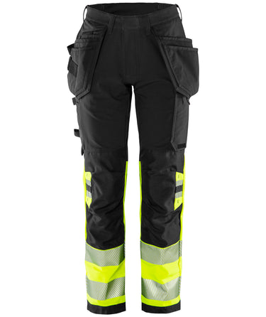 Green håndværker stretchbukser Hi-Vis gul/sort str 34 - 1