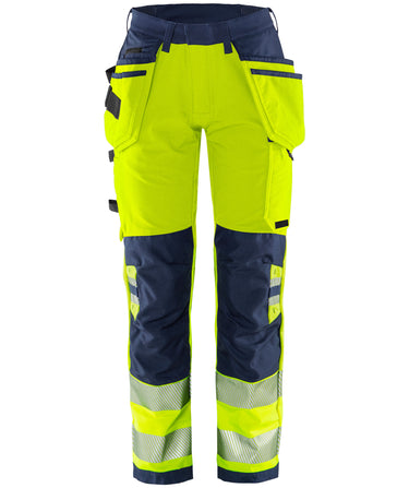 Green håndværker stretchbukser dame Hi-Vis gul/marine str 46 - 1
