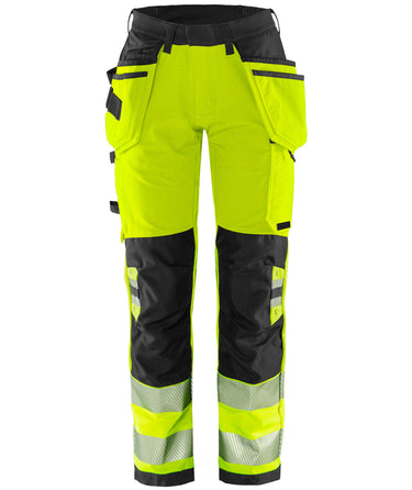 Green håndværker stretchbukser dame Hi-Vis gul/sort str 44 - 1
