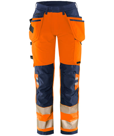 Green håndværker stretchbukser dame Hi-Vis orange/marine str 46 - 1