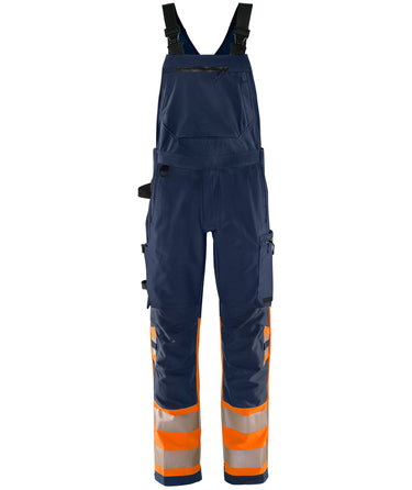Green stretch overalls kl.1 Hi-Vis orange/marine str D96 - 1