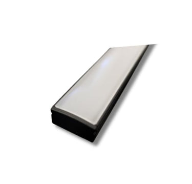 Alu profil 8 sort med opal cover - 2,5 m - 1