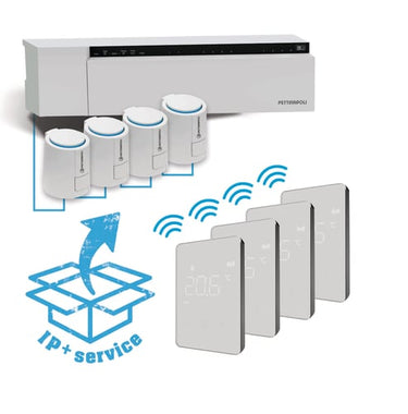 Gulvvarmepakke / kodet trådløst styresystem Alpha Premium 4 zoner - 1