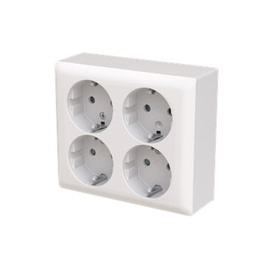 4-dobbelt SAGA stikkontakt IP21 signal hvid - 1