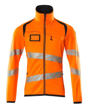 Mascot Fleecetrøje med lynlås 19103 Hi-Vis orange/mørk marine str S - 1