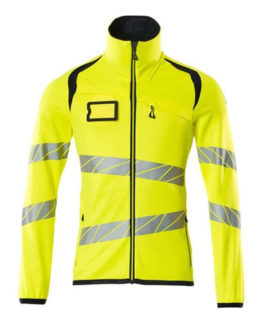 Mascot Fleecetrøje med lynlås 19103 Hi-Vis gul/mørk marine str 3XL - 1