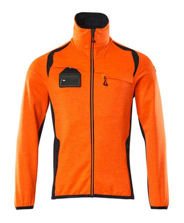 Mascot Fleecetrøje med lynlås 19403 Hi-Vis orange/mørk marine str M - 1