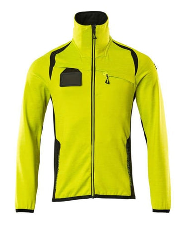 Mascot Fleecetrøje med lynlås 19403 Hi-Vis gul/sort str L - 1
