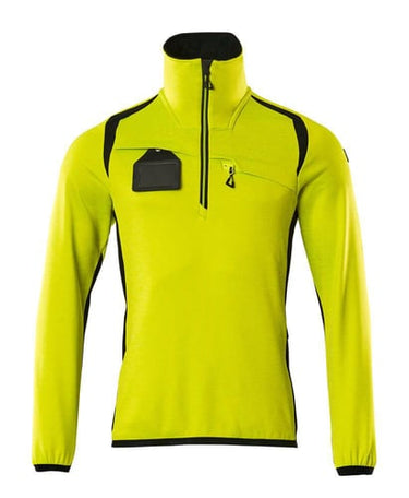 Mascot Fleecetrøje med kort lynlås 19303 Hi-Vis gul/sort str 5XL - 1