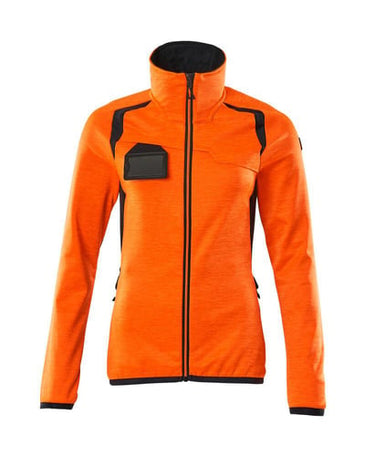 Mascot Fleecetrøje med lynlås 19453 Hi-Vis orange/mørk marine str S - 1