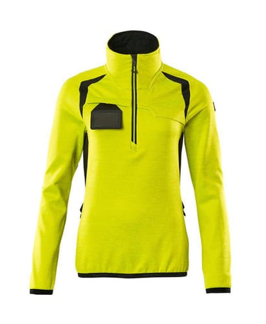 Mascot Fleecetrøje med kort lynlås 19353 Hi-Vis gul/sort str XL - 1