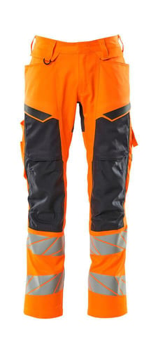 Mascot Bukser med knælommer 19579 Hi-Vis orange/mørk marine str 90C62 - 1