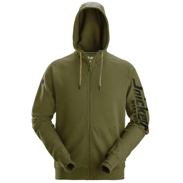 Snickers Logo m/lynlås 2895 Hættetrøje khaki str 2XL - 1