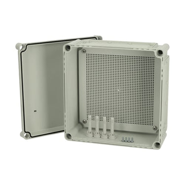 EKOE MPI komplet kasse 280x280x130 mm med gråt låg inklusiv montageplade i plast - 1
