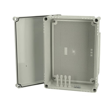 EKPE MPI komplet kasse 380x280x130 mm med gråt låg inklusiv montageplade i plast - 1
