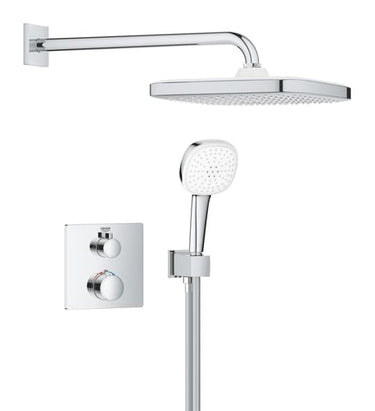 GROHE Grohtherm sampak til indbyg m/ tempesta 250 cube håndbruser 2 spray brusestang og 1500mm bruseslange - 1