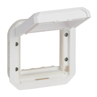 PLEXO 55 IP55 Mosaic adaptor 2 modul hvid, Hvidt klaplåg - 1