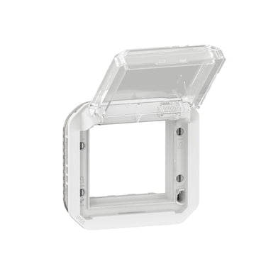 PLEXO 55 IP55 Mosaic adaptor 2 modul hvid, transparent klaplåg - 1